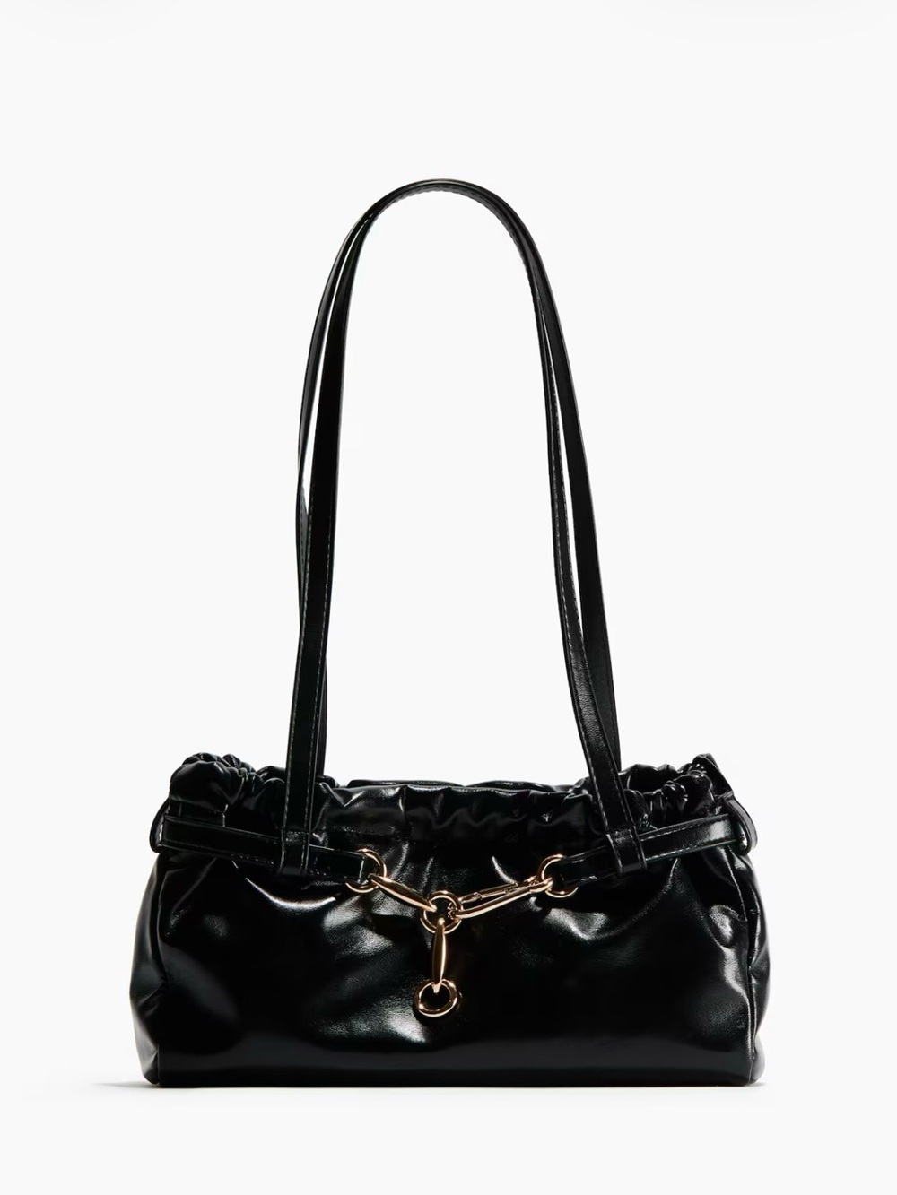 NWT H&M Black Shoulder Bag with Gold Hardware